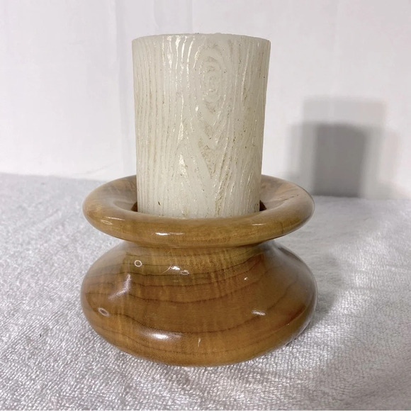 Vintage Oregon  Myrtlewood Pillar Candle Holder - Picture 5 of 12